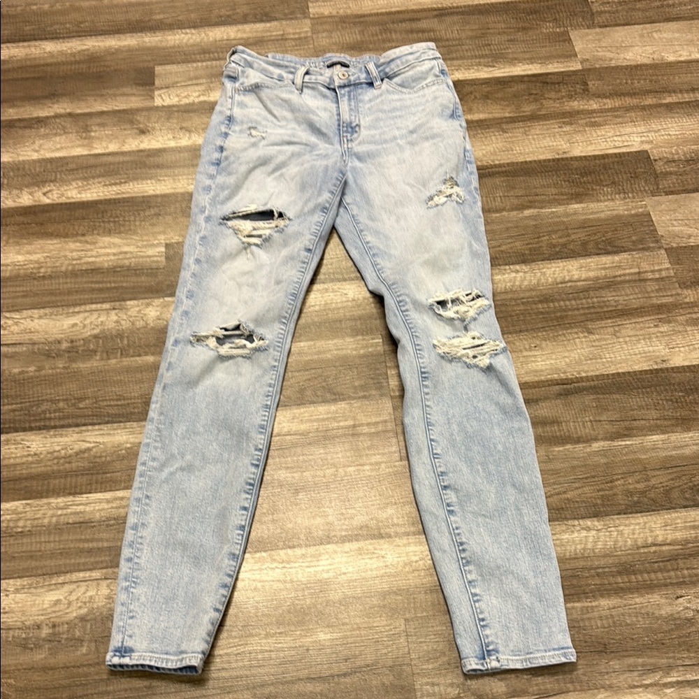 American Eagle Outfitters Blue Skinny Jeans Distressed